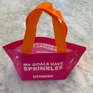 NEW Dunkin' Donuts Limited Edition Sprinkle Pink and Orange Mini Tote